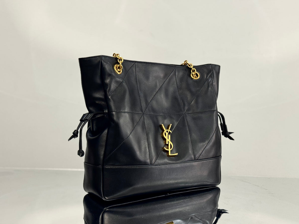 YSL Small Tote Bag 29 Black Caflskin