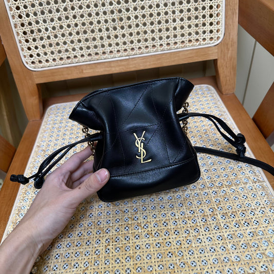 YSL Jamie Mini Crossbody Bag 16 Black Lambskin Gold Hardware