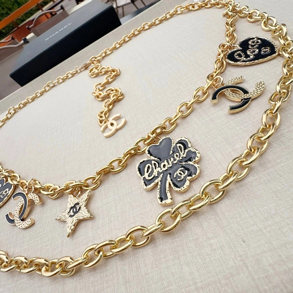 Chanel 2026 Heart Lucky Clover Charm Chain Belt 200770