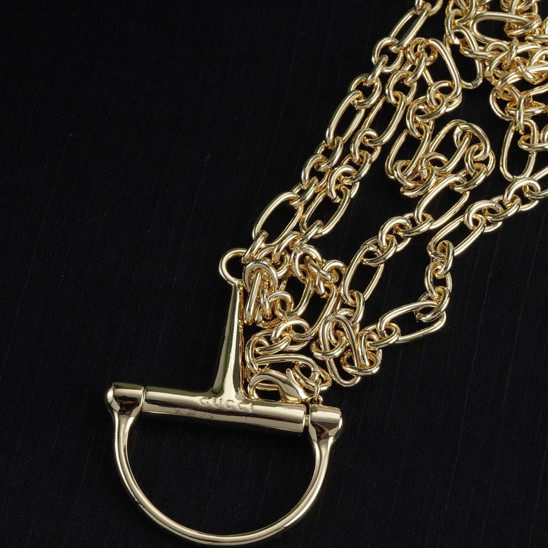 Gucci 2026 Half Horsebit Waist Chain Belt 204795