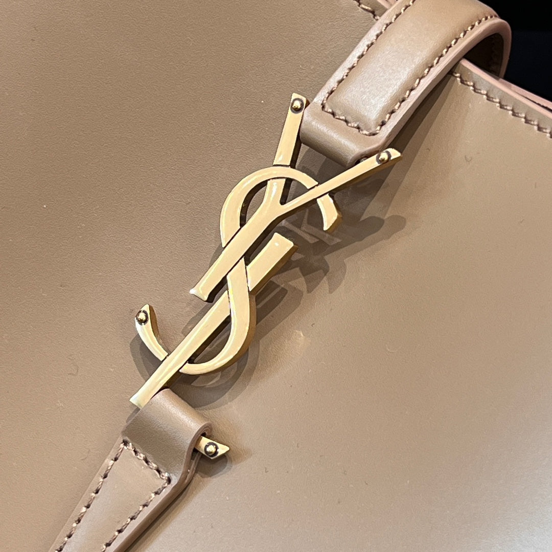 YSL Bucket Bag 20 Beige Calfskin Leather