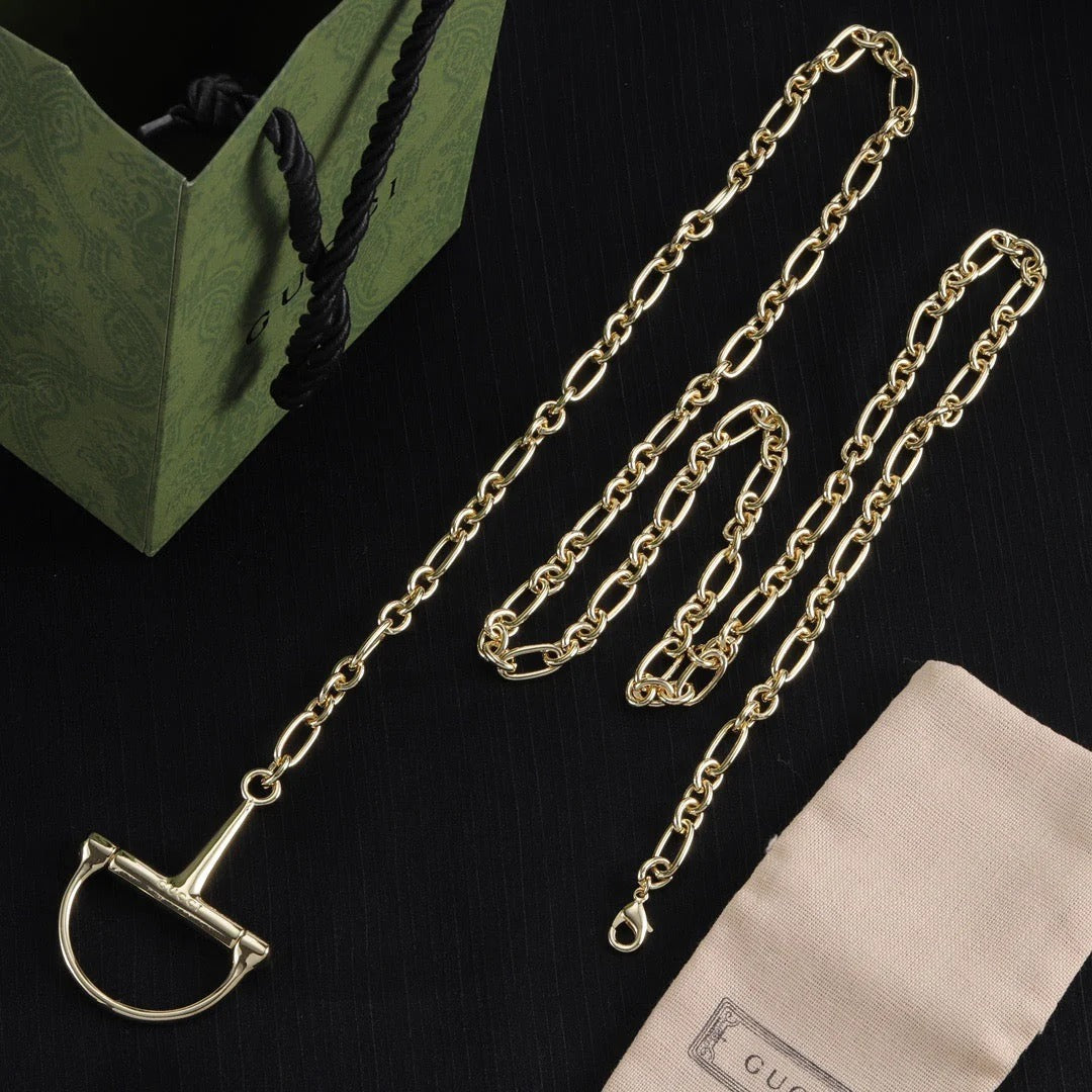 Gucci 2026 Half Horsebit Waist Chain Belt 204795