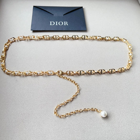 Dior 2026 Pearl Link Chain Belt 206370