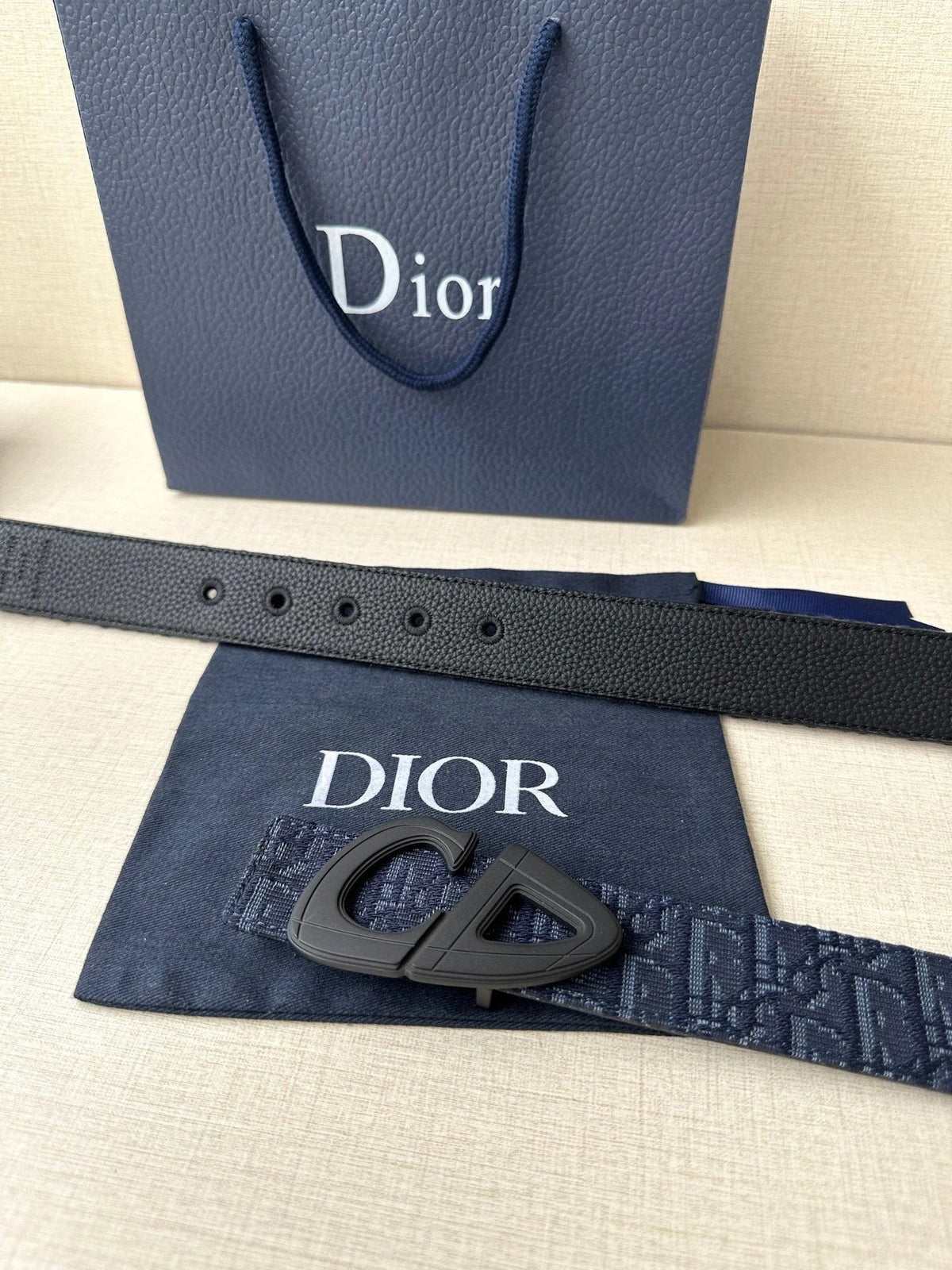 Dior 2026 30 Montaigne Reversible Belt 35mm Canvas