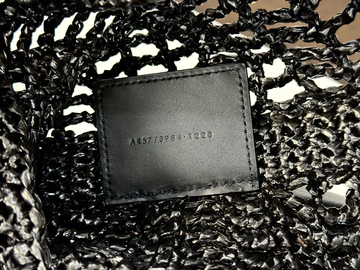 YSL Shoulder Bag 40 Black Raffia Woven