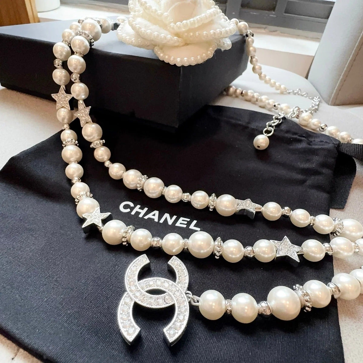 Chanel 2026 Pearl Star Charm Chain Belt 212351