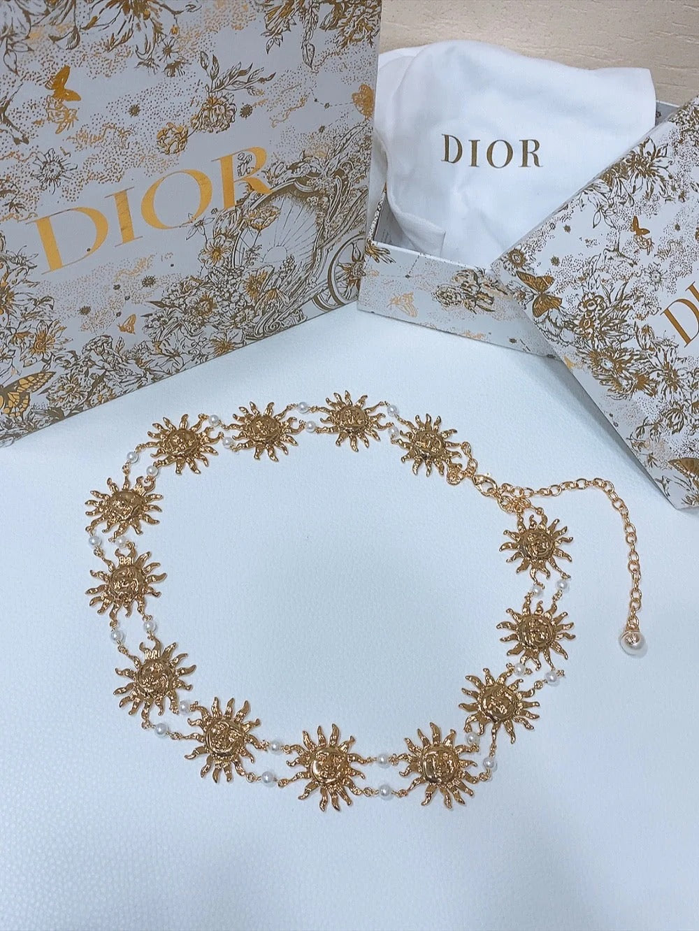 Dior Toile de Jouy Soleil Chain Belt 206367