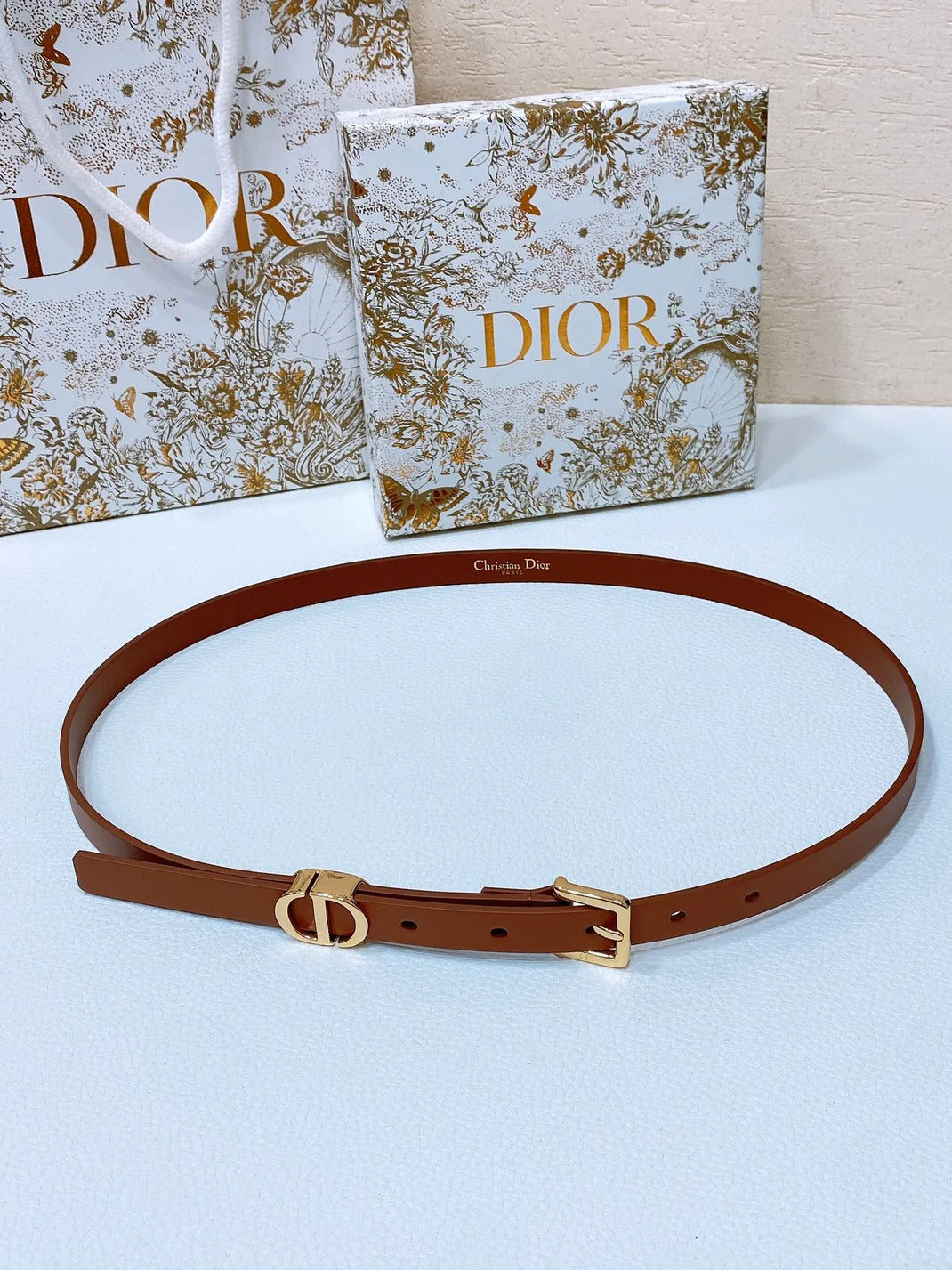 Dior Montaigne Loop Belt 15mm Calfskin 197480