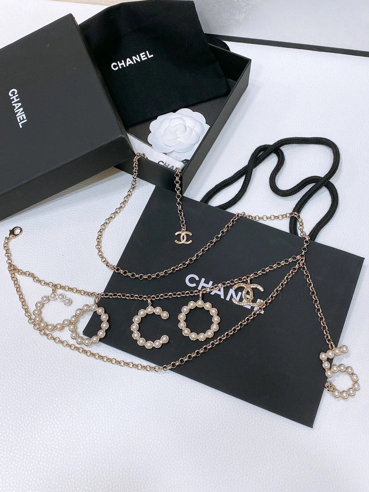 Chanel 2026 Pearl-Embellished Layered Chain Belt