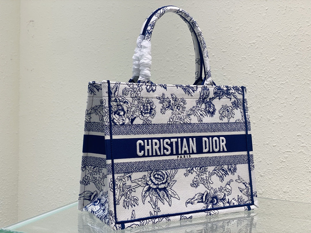 Medium CD Book Tote 36cm Jardin Botanique Blue